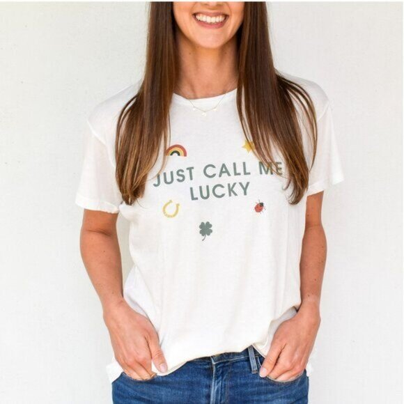 Wildfox Manchester Just Call Me Lucky Tee - S - Picture 1 of 6